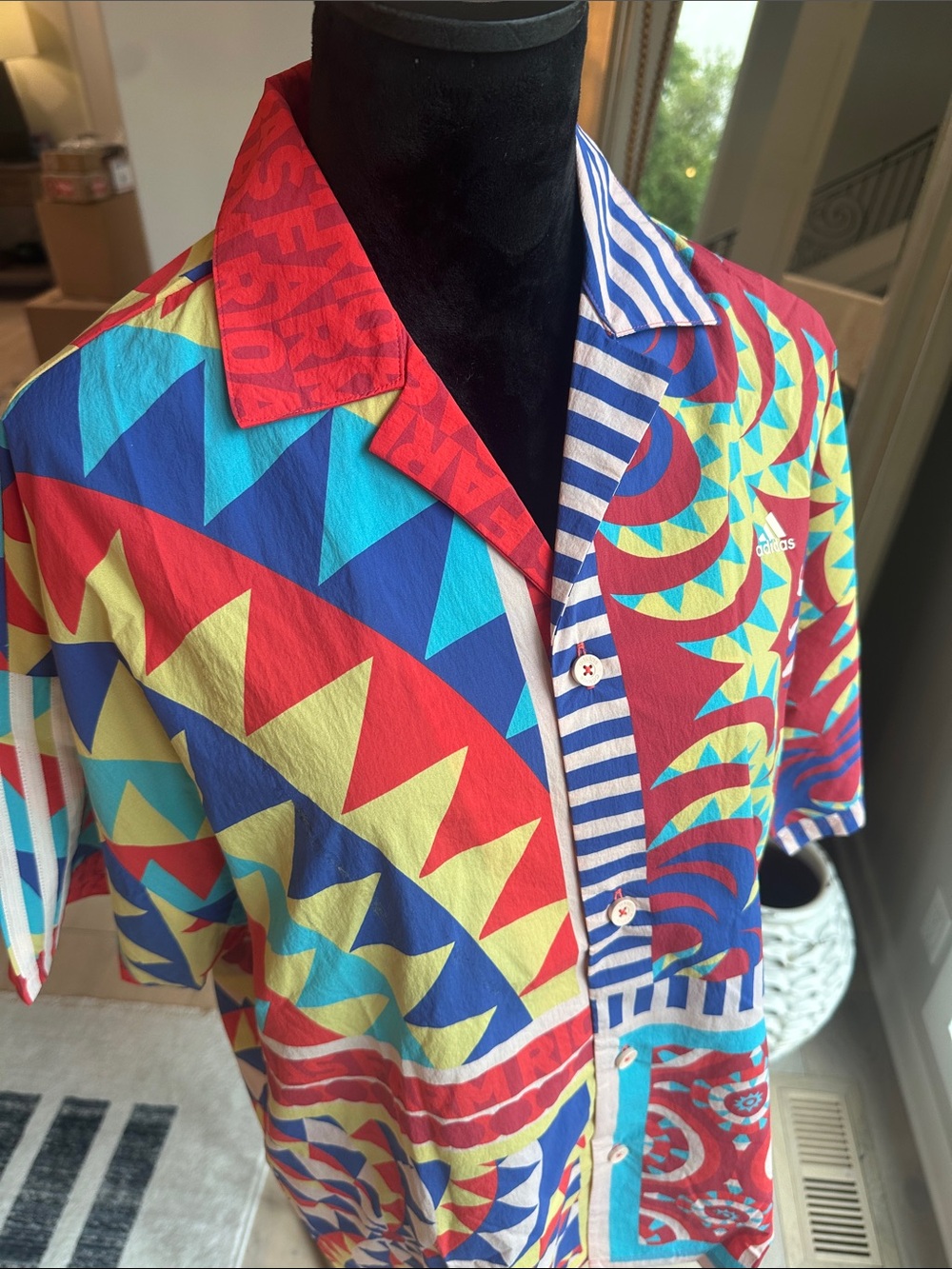 FARM Rio Red Multi Geometric Short-Sleeve Shirt Jacket - Picture 4 of 5